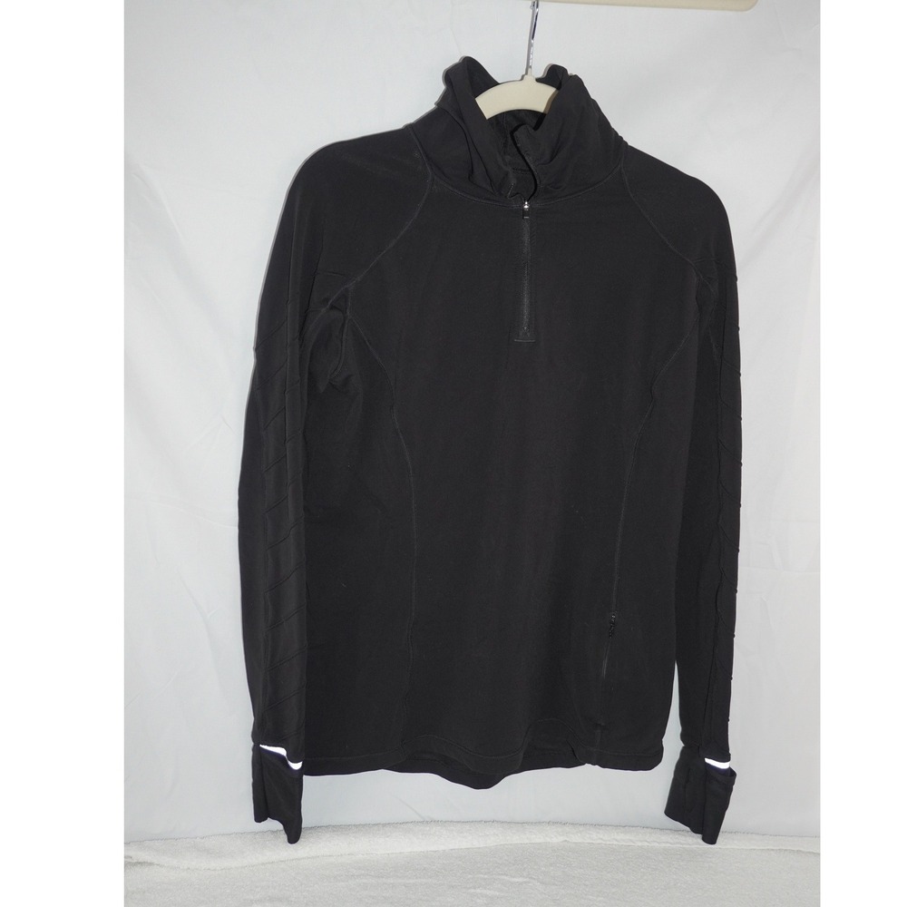 Lululemon Womens Compression Black Half Zip Pullover Long Sleeve 12 Activewear